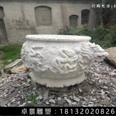 石水缸，漢白玉水缸雕塑