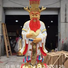 玻璃鋼龍王雕塑，貼金彩繪雕塑