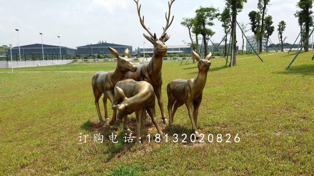 梅花鹿銅雕，園林景觀銅雕，公園動(dòng)物銅雕