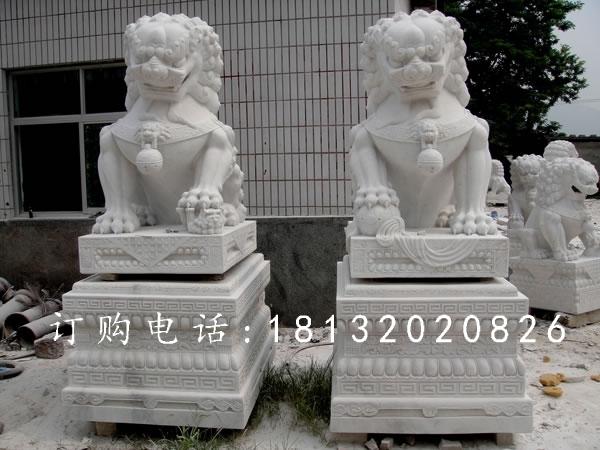 北京獅石雕，漢白玉動(dòng)物雕塑