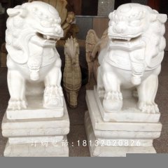 小獅子石雕，漢白玉獅子雕塑