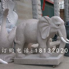 大理石小象，公園動物石雕