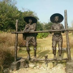 干農活人物雕塑，公園人物銅雕