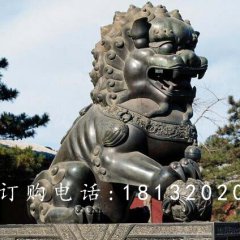 戲球獅銅雕，廣場(chǎng)青銅獅