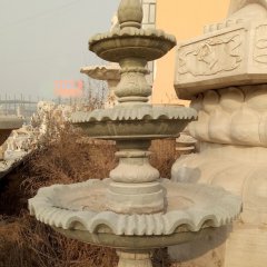 青石噴水盆，公園噴水盆石雕