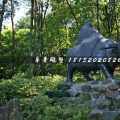 老子騎牛西行銅雕，公園景觀銅雕