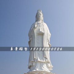 漢白玉觀音石雕，寺廟大型佛像石雕