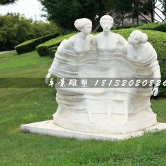 迎風少女石雕，公園景觀石雕