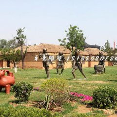 猿人銅雕，公園景觀銅雕