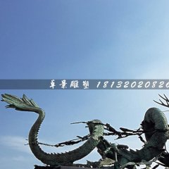 銅龍雕塑，廣場(chǎng)青銅神獸雕塑