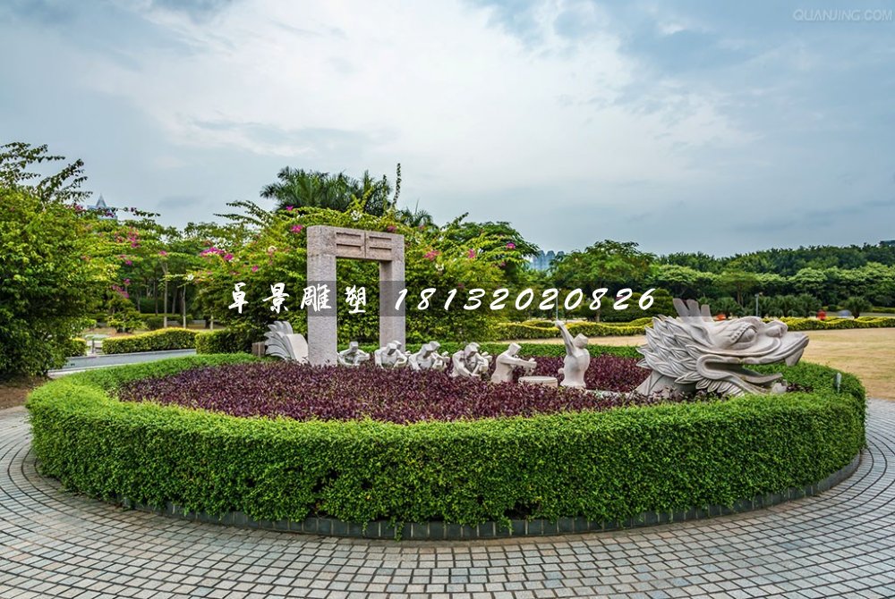 賽龍舟石雕，公園景觀石雕