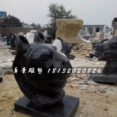 十二生肖獸首石雕，公園動(dòng)物石雕