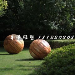 燈籠球銅雕，公園景觀雕塑