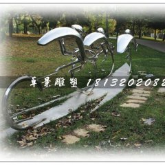 不銹鋼騎車(chē)比賽雕塑，公園不銹鋼雕塑