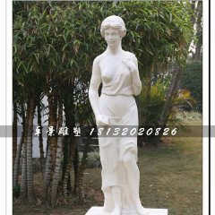 漢白玉美女石雕，公園人物雕塑