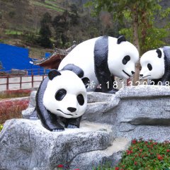 大熊貓雕塑，仿真動(dòng)物雕塑