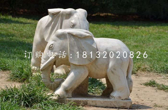 公園小象石雕，動(dòng)物石雕