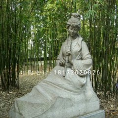 玉女吹簫石雕，公園古代人物石雕