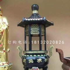 有求必應(yīng)香爐雕塑，寺廟銅香爐