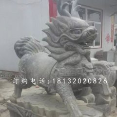 青石麒麟雕塑，廣場(chǎng)石雕麒麟