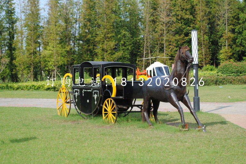 公園馬車(chē)雕塑玻璃鋼景觀雕塑