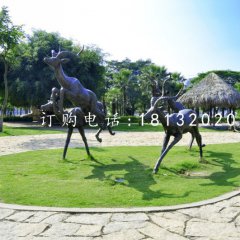 羚羊銅雕，公園動物銅雕