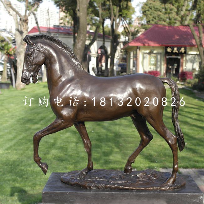 走路的馬銅雕，公園動(dòng)物銅雕