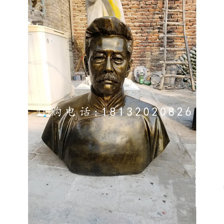 玻璃鋼仿銅魯迅胸像雕塑，名人雕塑 (2).jpg