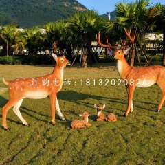 仿真梅花鹿擺件，玻璃鋼景觀動物擺件