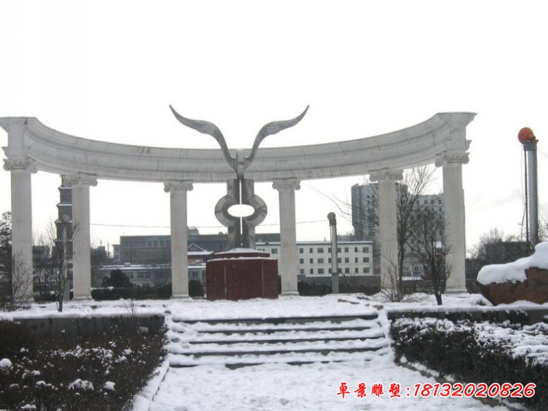 不銹鋼雄鷹展翅雕塑，公園不銹鋼雕塑