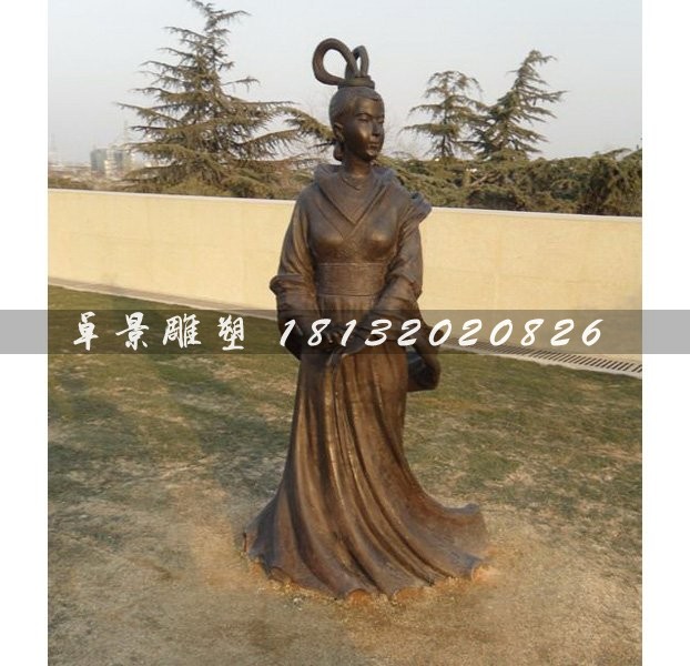 古代美女銅雕，廣場古人雕塑