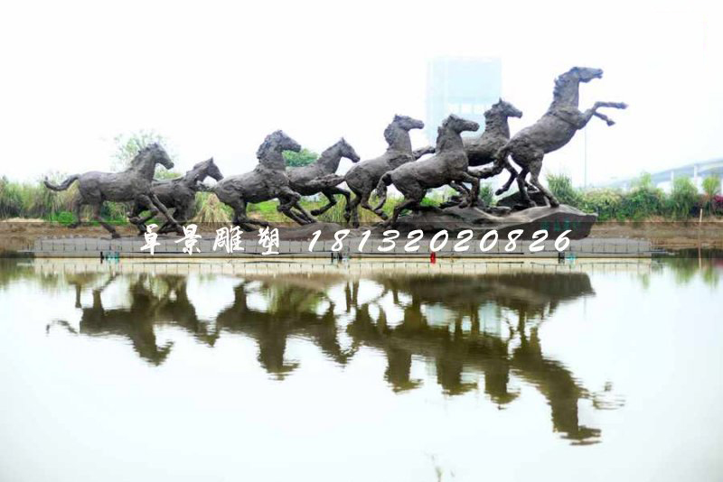 群馬銅雕，公園奔馬銅雕