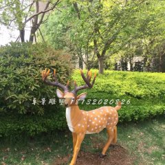 玻璃鋼梅花鹿雕塑，公園動物雕塑