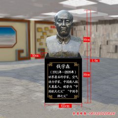 學校名人錢學森頭像銅雕