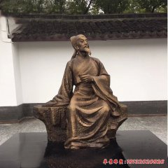 景區(qū)古代詩人李白銅雕像