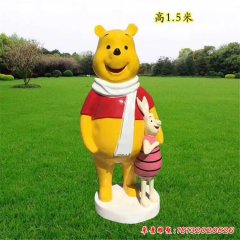 公園玻璃鋼唯尼熊卡通雕塑